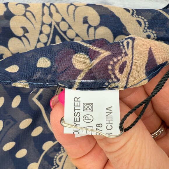 NWT Arianna by Howards Women’s Scarf Sheer Blue/Tan Lightweight Trending - Picture 4 of 6